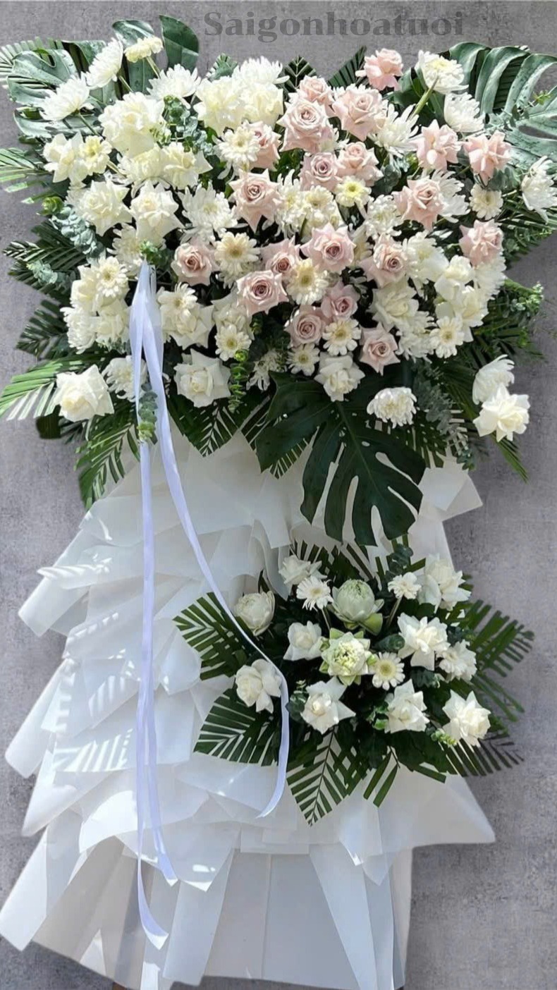 Kệ hoa chia buồn, lẵng hoa viếng đám tang, kệ viếng chia buồn, thành kính phân ưu